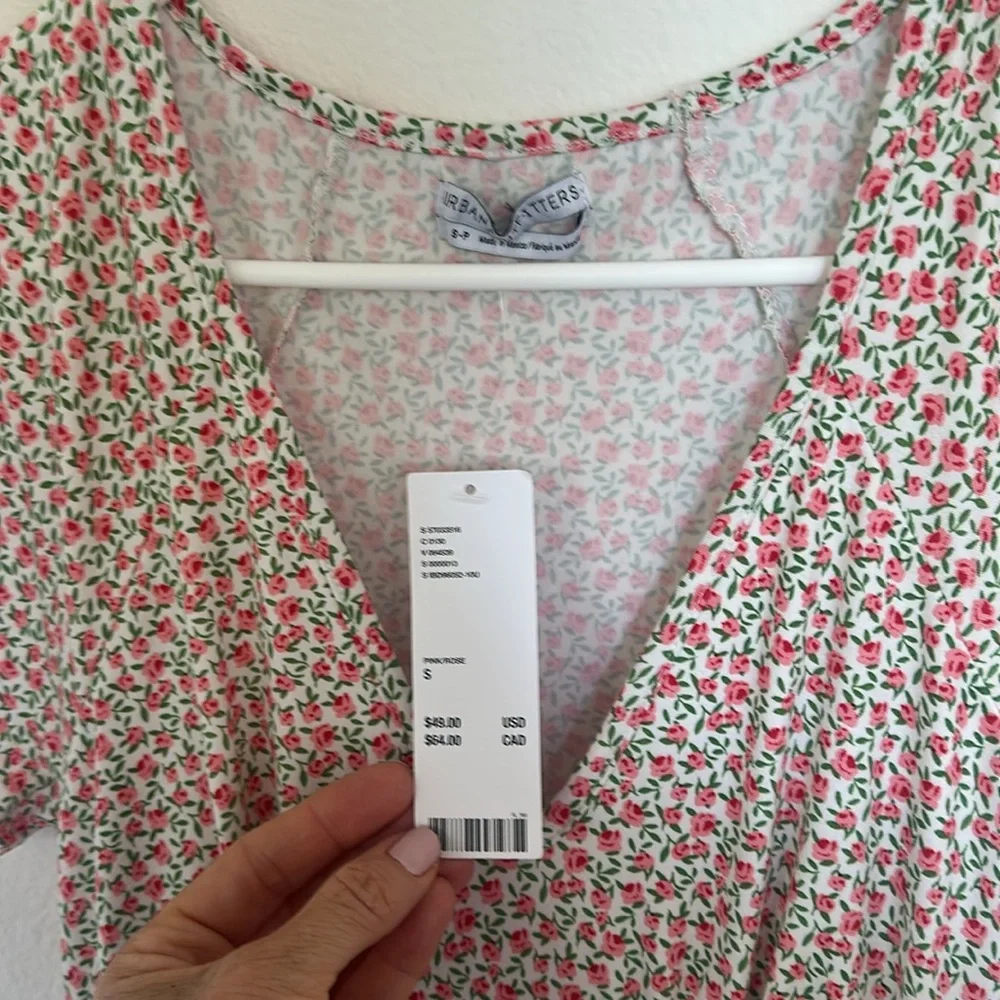 NEW Urban Outfitters Julia Ruffle Mini Dress nwt floral - Picture 4 of 7